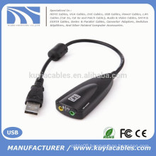 High Quality 2.0 USB Sound 5hv2 USB 7.1 Sound 12 Channel Sound Card Adapter with Line